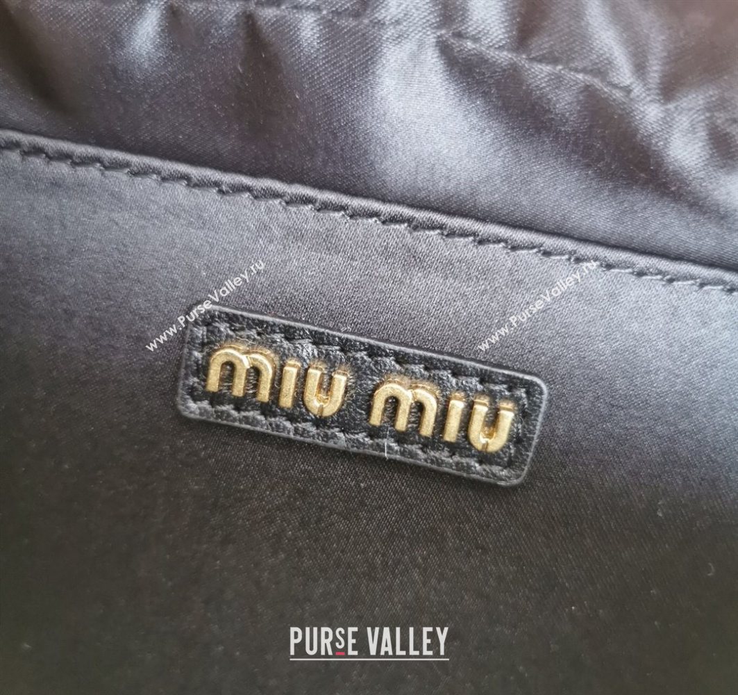 Miu Miu Matelasse Nappa Leather Top Handle Bag 5BB123 Black 2025 (JD-251121051)