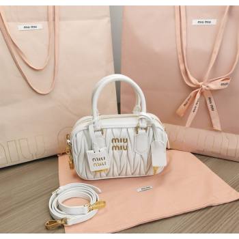 Miu Miu Matelasse Nappa Leather Top Handle Bag 5BB123 White 2025 (JD-251121052)