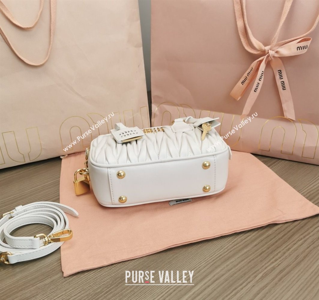 Miu Miu Matelasse Nappa Leather Top Handle Bag 5BB123 White 2025 (JD-251121052)