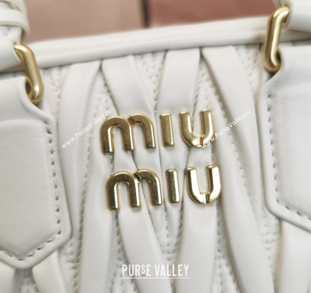 Miu Miu Matelasse Nappa Leather Top Handle Bag 5BB123 White 2025 (JD-251121052)
