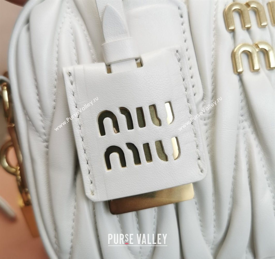 Miu Miu Matelasse Nappa Leather Top Handle Bag 5BB123 White 2025 (JD-251121052)