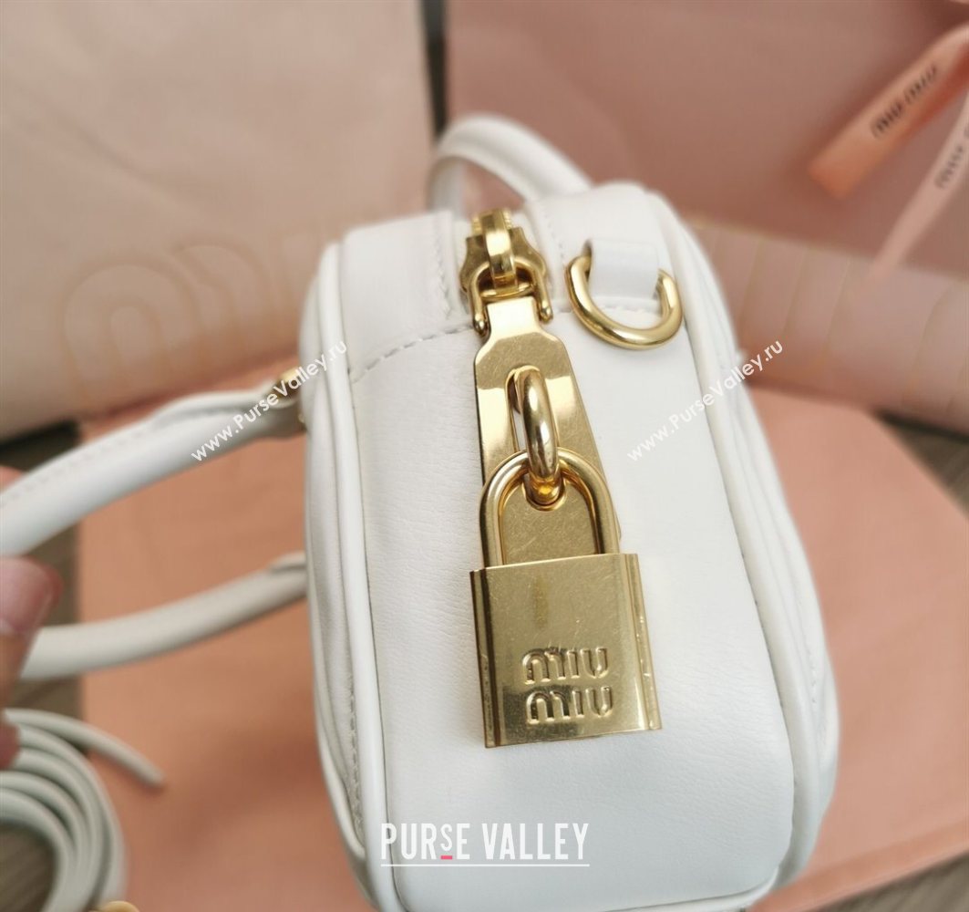 Miu Miu Matelasse Nappa Leather Top Handle Bag 5BB123 White 2025 (JD-251121052)