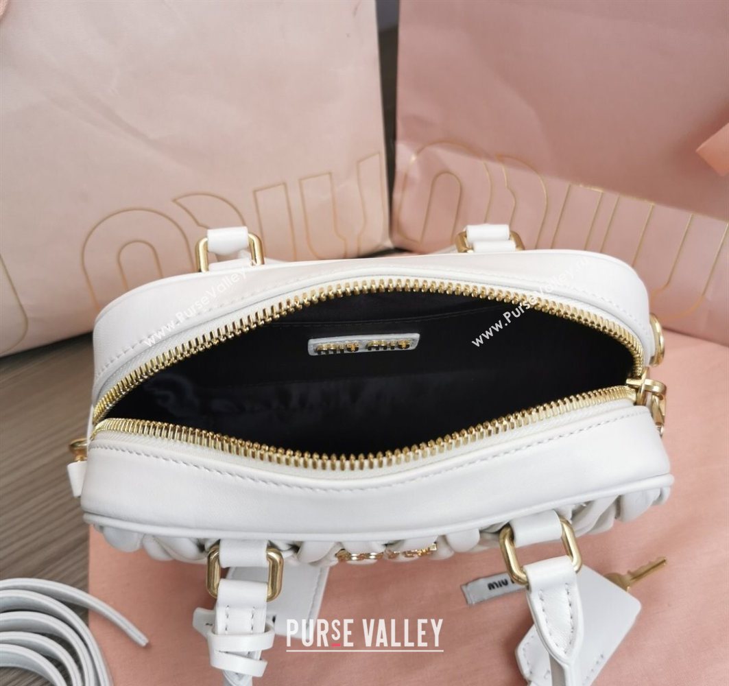 Miu Miu Matelasse Nappa Leather Top Handle Bag 5BB123 White 2025 (JD-251121052)