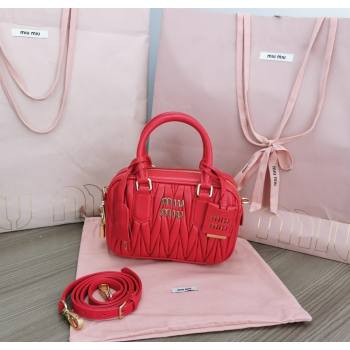 Miu Miu Matelasse Nappa Leather Top Handle Bag 5BB123 Red 2025 (JD-251121053)
