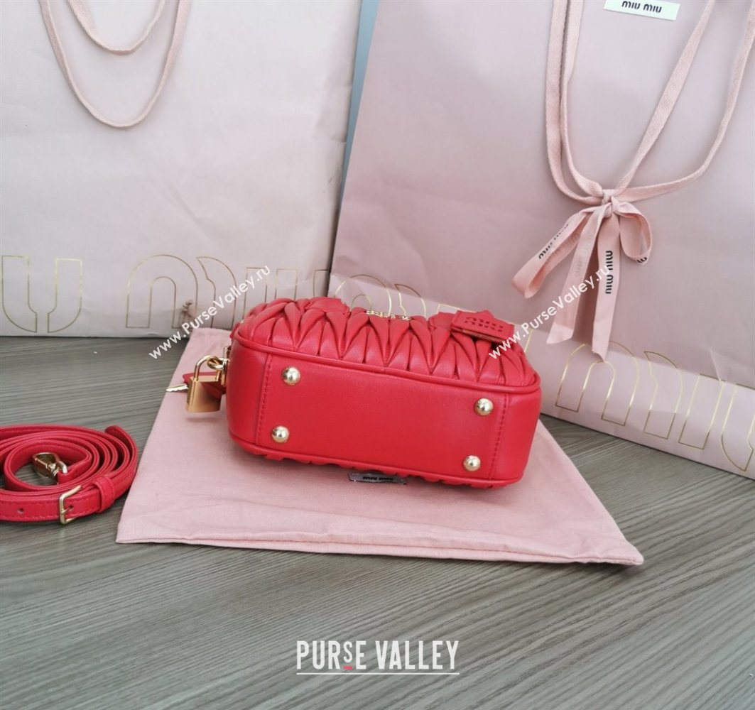 Miu Miu Matelasse Nappa Leather Top Handle Bag 5BB123 Red 2025 (JD-251121053)