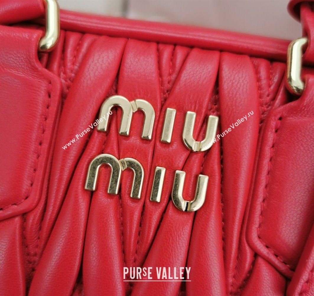 Miu Miu Matelasse Nappa Leather Top Handle Bag 5BB123 Red 2025 (JD-251121053)