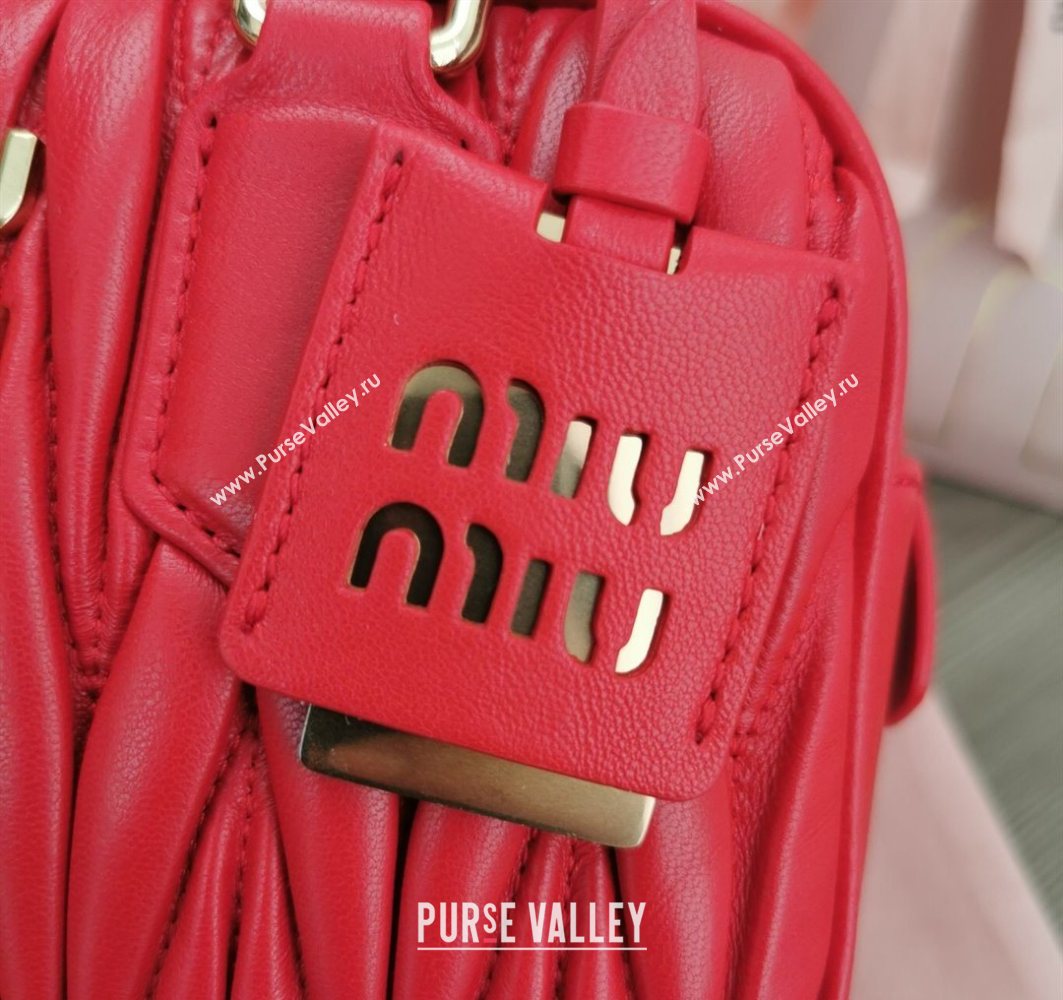 Miu Miu Matelasse Nappa Leather Top Handle Bag 5BB123 Red 2025 (JD-251121053)