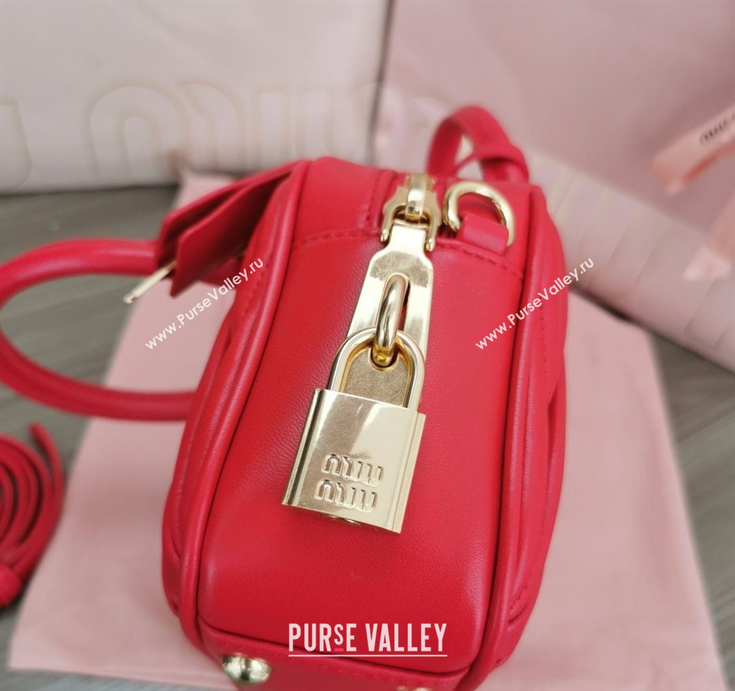 Miu Miu Matelasse Nappa Leather Top Handle Bag 5BB123 Red 2025 (JD-251121053)
