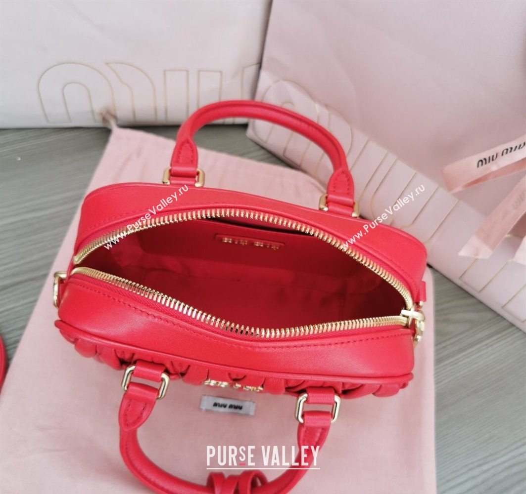 Miu Miu Matelasse Nappa Leather Top Handle Bag 5BB123 Red 2025 (JD-251121053)
