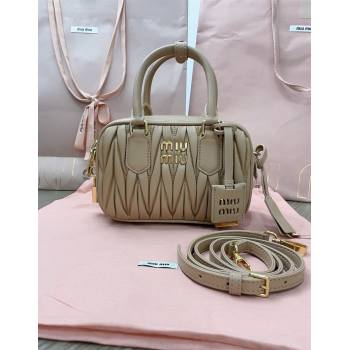 Miu Miu Matelasse Nappa Leather Top Handle Bag 5BB123 Beige 2025 (JD-251121054)