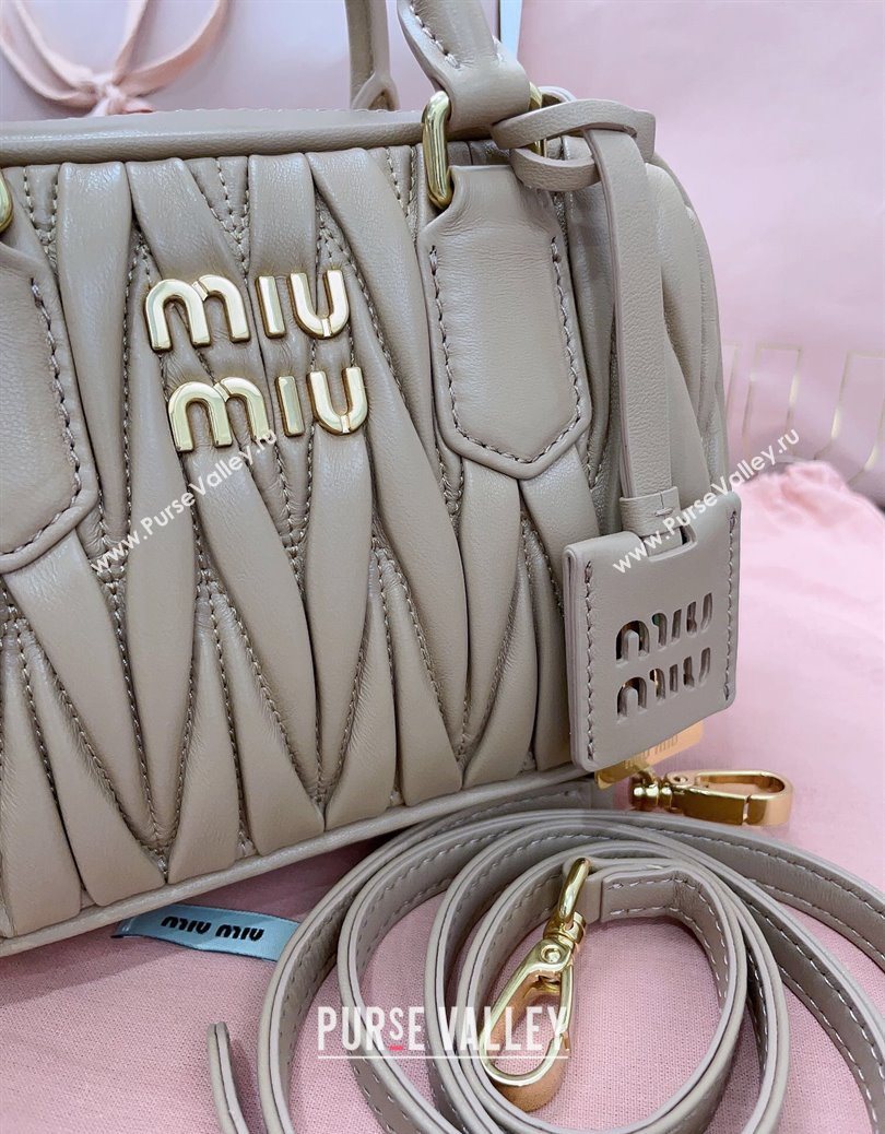 Miu Miu Matelasse Nappa Leather Top Handle Bag 5BB123 Beige 2025 (JD-251121054)