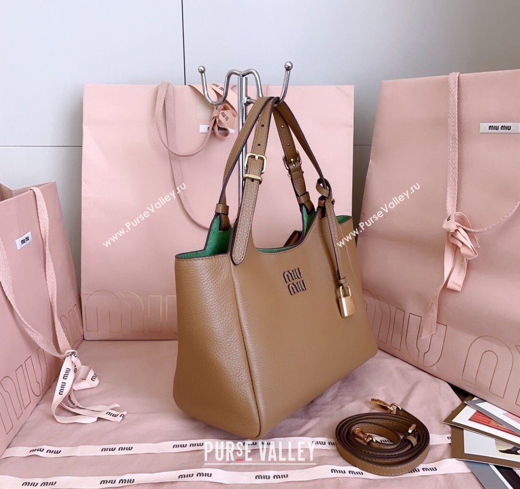 Miu Miu Leather handbag Caramel Brown 2025 5BA304 (JD-251121056)
