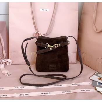 Miu Miu Suede Pouch Mini Bag Dark Brown 2025 5NR461 (JD-251121041)