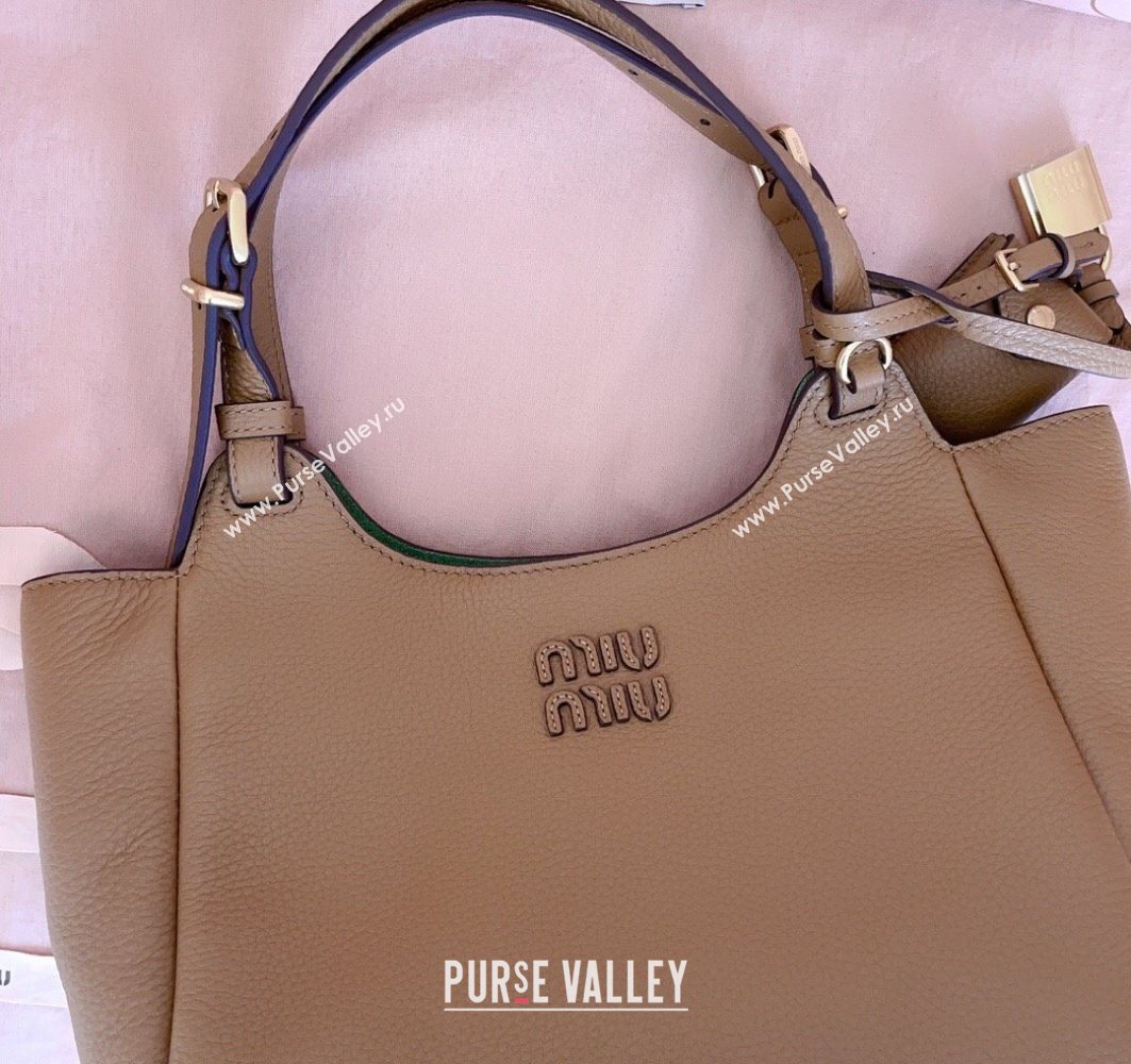 Miu Miu Leather handbag Caramel Brown 2025 5BA304 (JD-251121056)