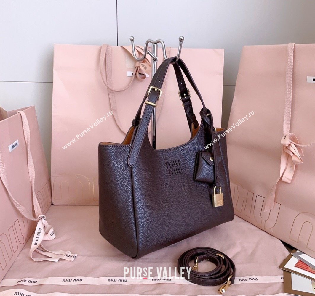 Miu Miu Leather handbag Dark Brown 2025 5BA304 (JD-251121057)
