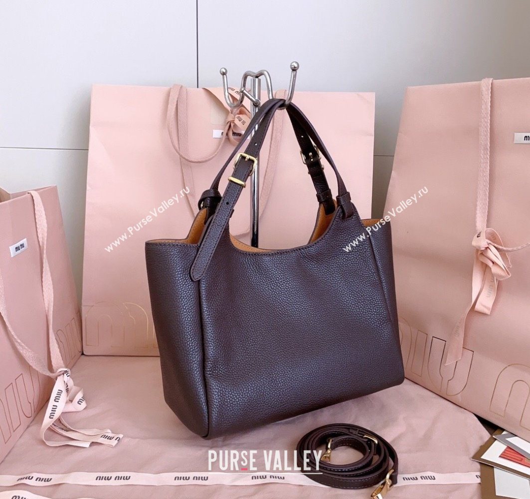 Miu Miu Leather handbag Dark Brown 2025 5BA304 (JD-251121057)