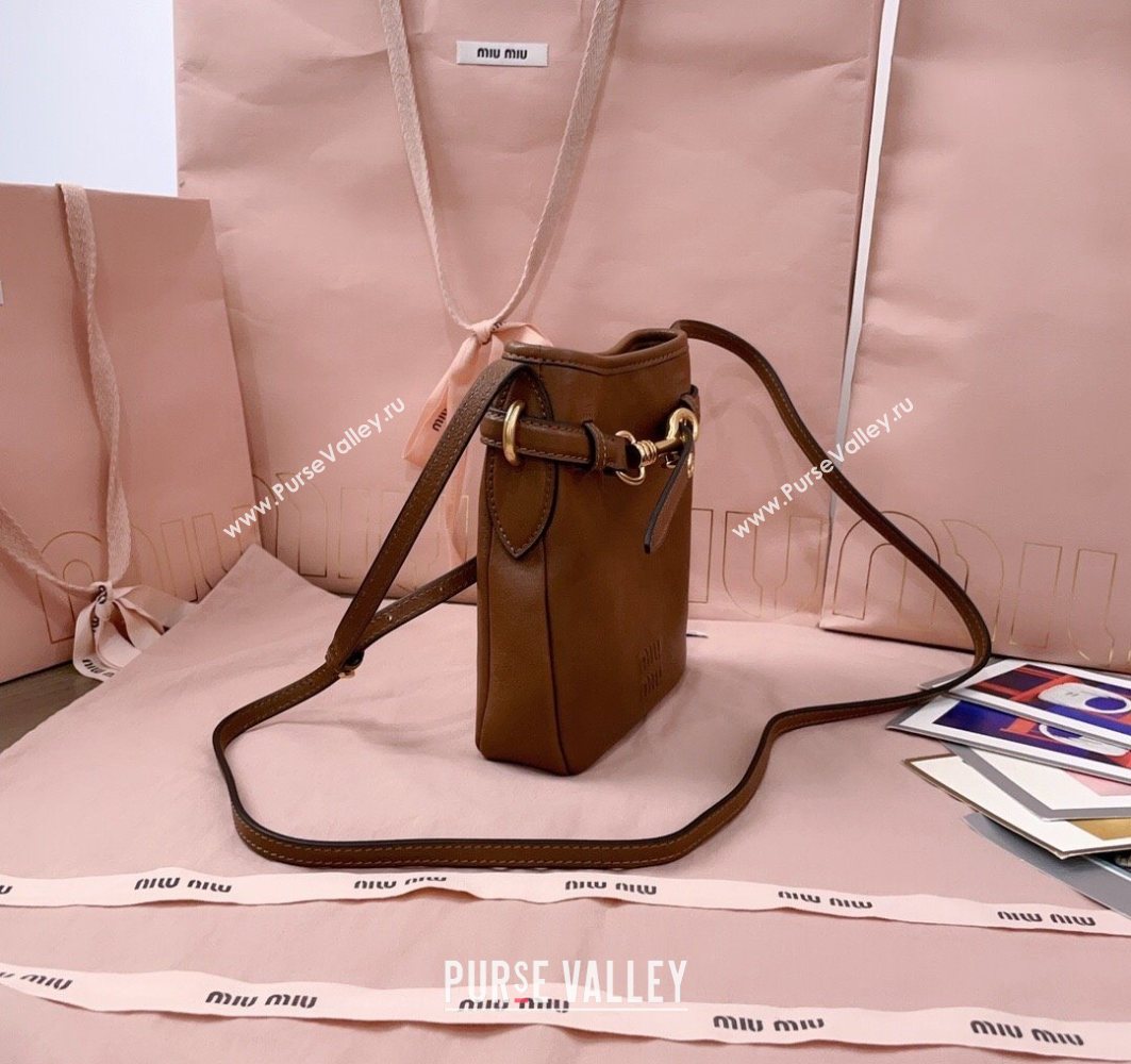 Miu Miu Nappa Leather Pouch Mini Bag Light Brown 2025 5NR461 (JD-251121039)