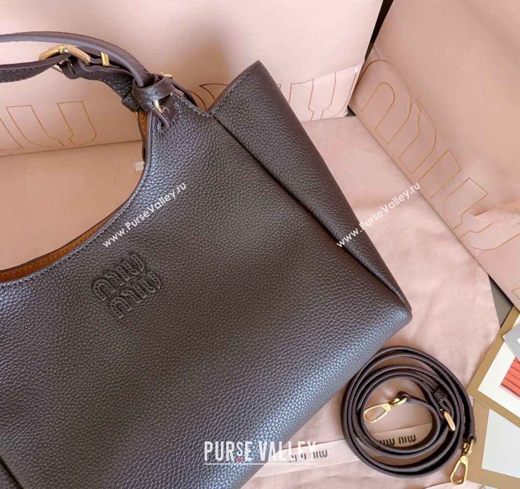 Miu Miu Leather handbag Dark Brown 2025 5BA304 (JD-251121057)