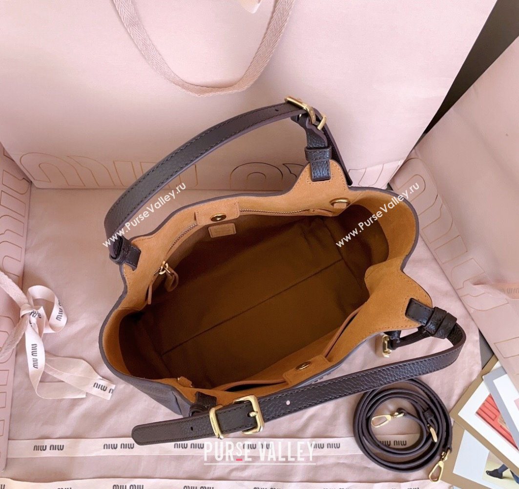 Miu Miu Leather handbag Dark Brown 2025 5BA304 (JD-251121057)