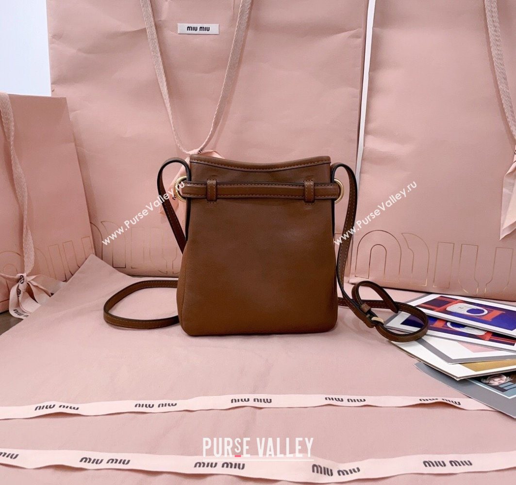 Miu Miu Nappa Leather Pouch Mini Bag Light Brown 2025 5NR461 (JD-251121039)