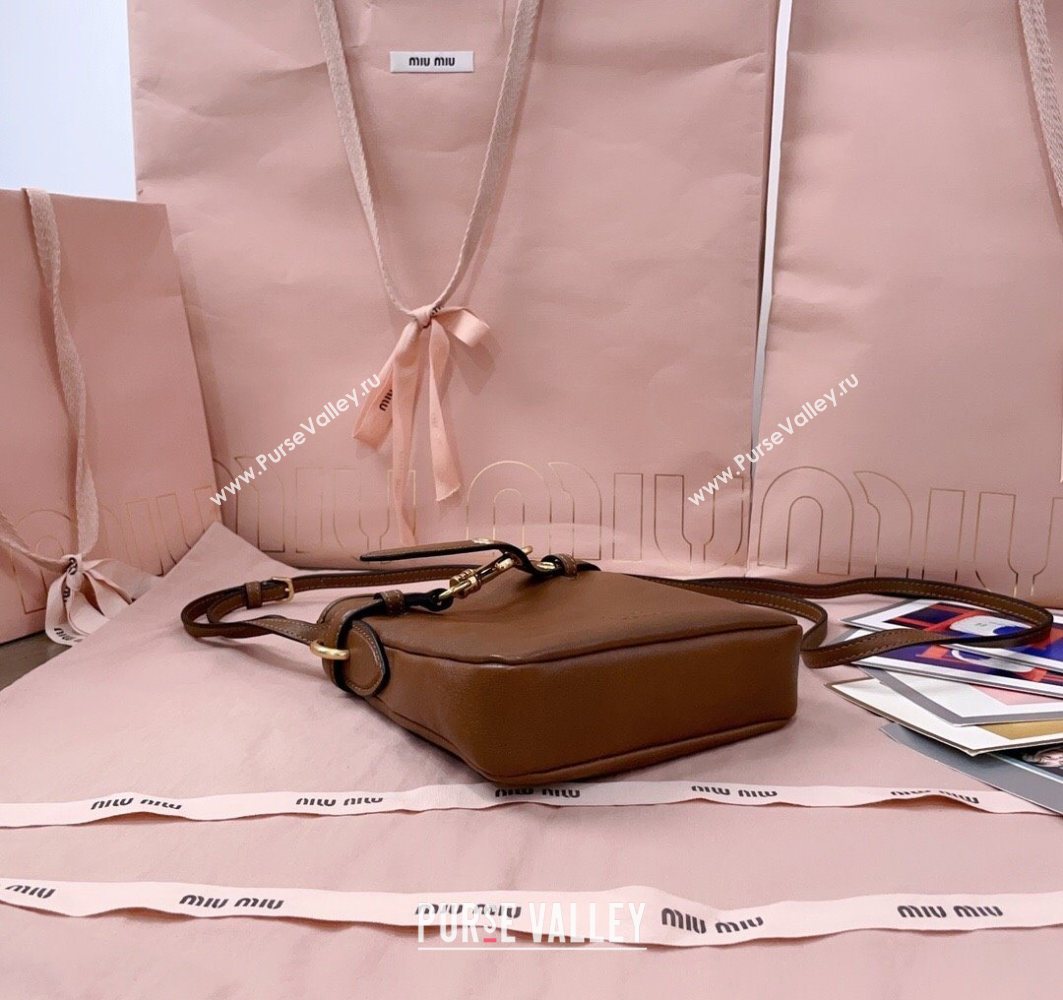 Miu Miu Nappa Leather Pouch Mini Bag Light Brown 2025 5NR461 (JD-251121039)