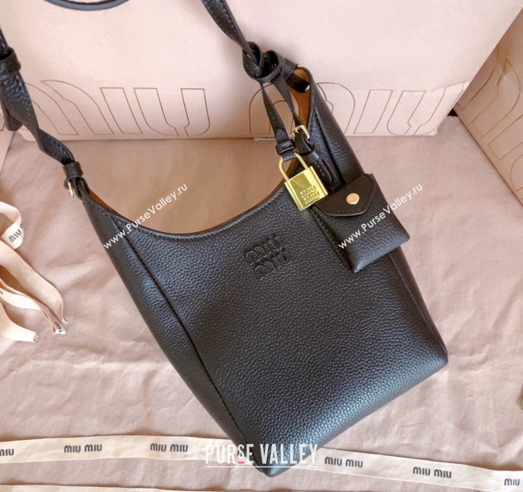 Miu Miu Leather bucket bag Dark Brown 2025 5BE099 (JD-251121060)