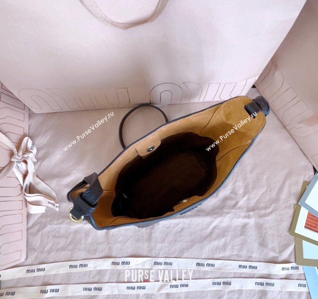 Miu Miu Leather bucket bag Dark Brown 2025 5BE099 (JD-251121060)