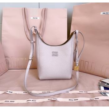 Miu Miu Leather bucket bag Water Lily Pink 2025 5BE099 (JD-251121061)