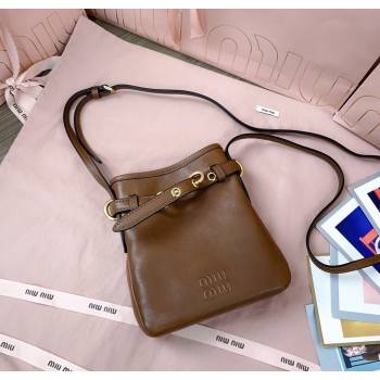 Miu Miu Nappa Leather Pouch Mini Bag Light Brown 2025 5NR461 (JD-251121039)