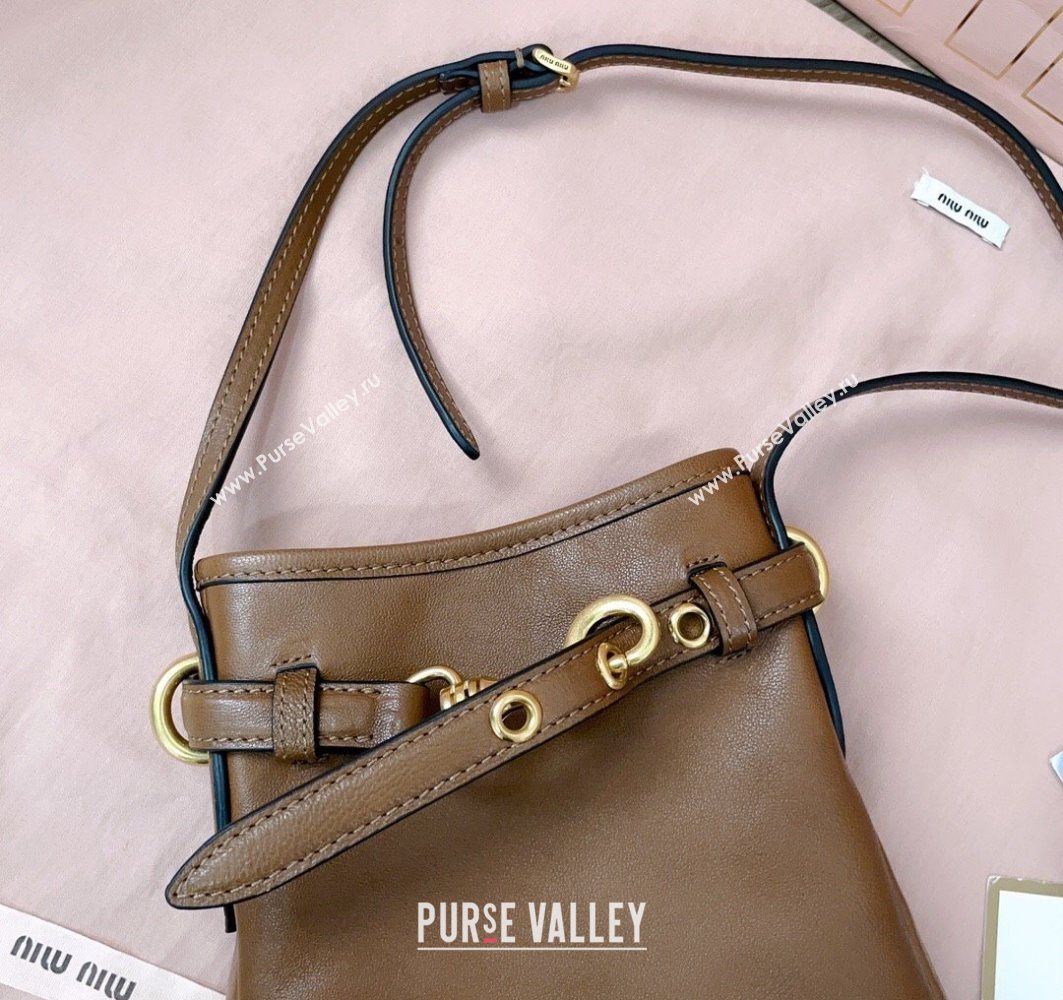 Miu Miu Nappa Leather Pouch Mini Bag Light Brown 2025 5NR461 (JD-251121039)