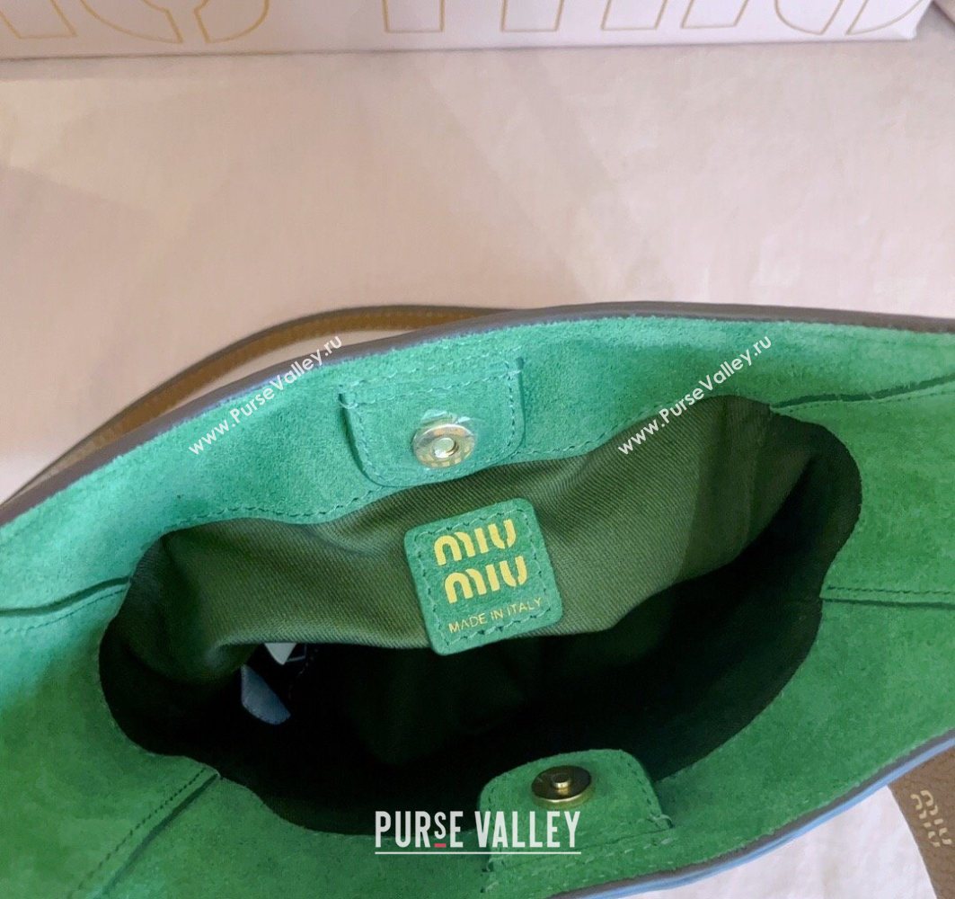 Miu Miu Leather bucket bag Caramel Brown 2025 5BE099 (JD-251121062)