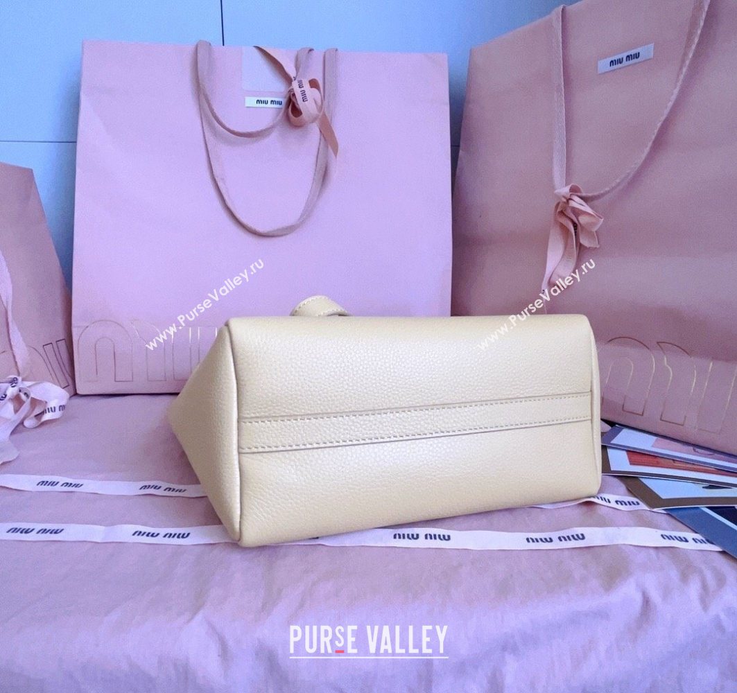 Miu Miu Leather bucket bag Yellow 2025 5BE098 (JD-251121063)