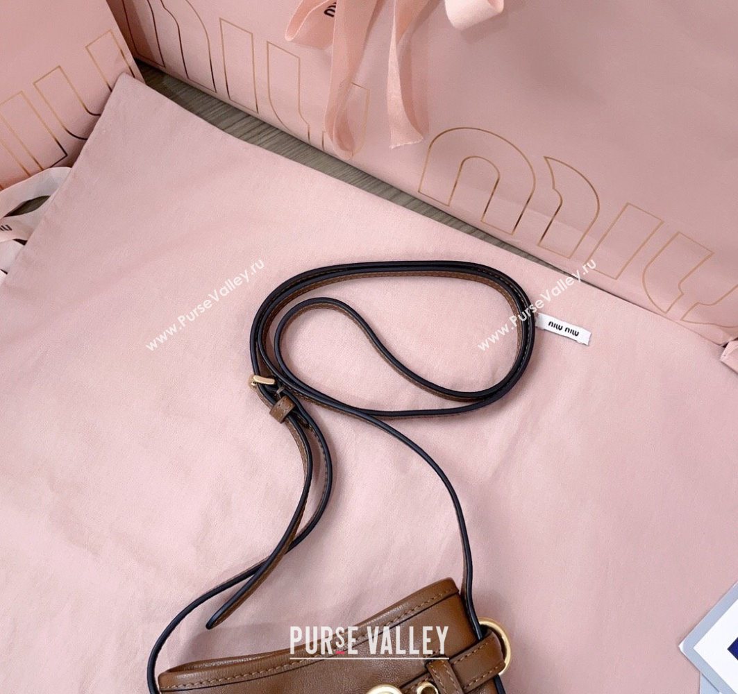 Miu Miu Nappa Leather Pouch Mini Bag Light Brown 2025 5NR461 (JD-251121039)