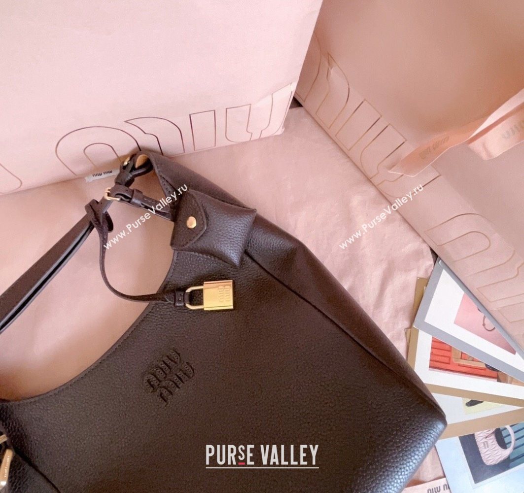 Miu Miu Leather bucket bag Dark Brown 2025 5BE098 (JD-251121064)