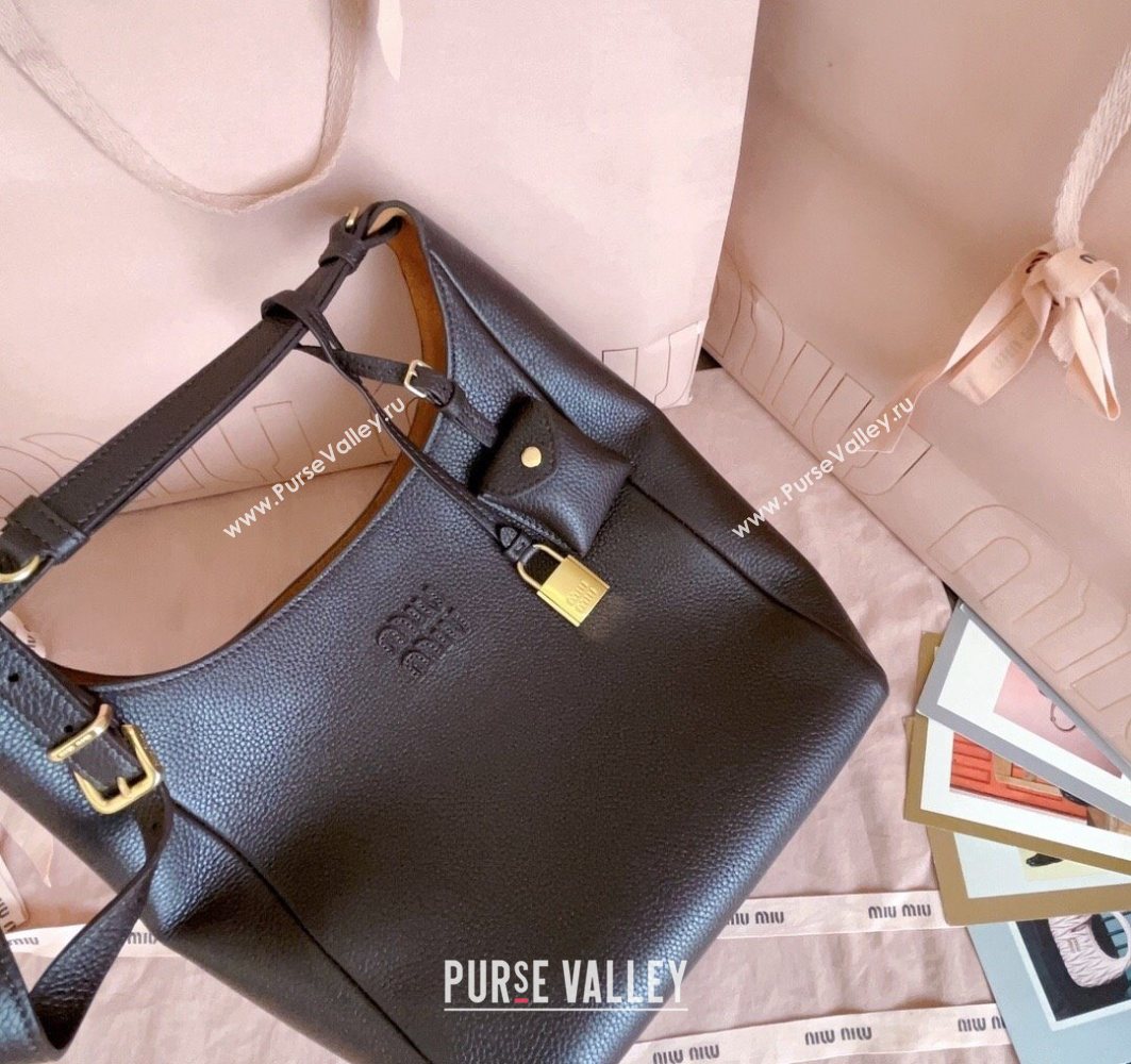 Miu Miu Leather bucket bag Dark Brown 2025 5BE098 (JD-251121064)