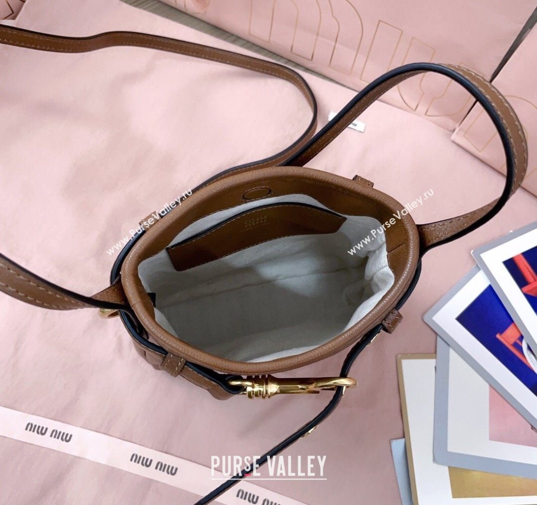 Miu Miu Nappa Leather Pouch Mini Bag Light Brown 2025 5NR461 (JD-251121039)