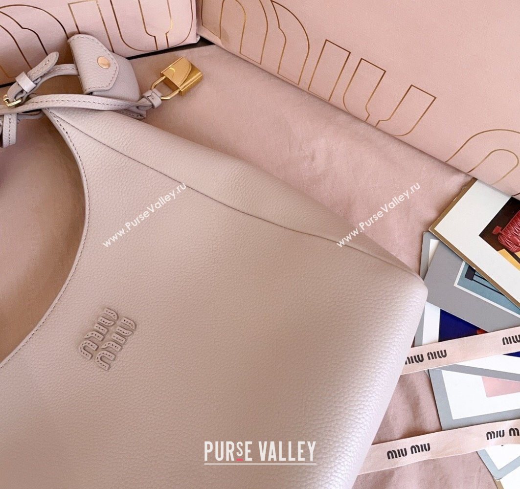 Miu Miu Leather bucket bag Water Lily Pink 2025 5BE098 (JD-251121065)