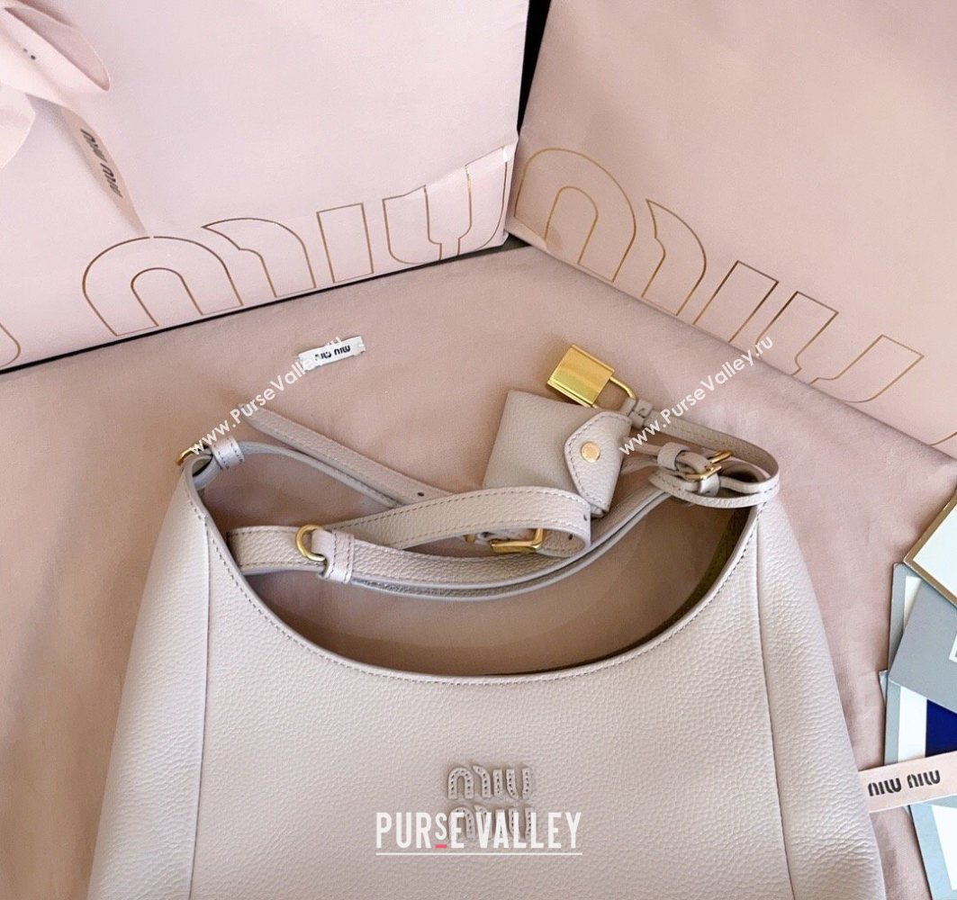 Miu Miu Leather bucket bag Water Lily Pink 2025 5BE098 (JD-251121065)