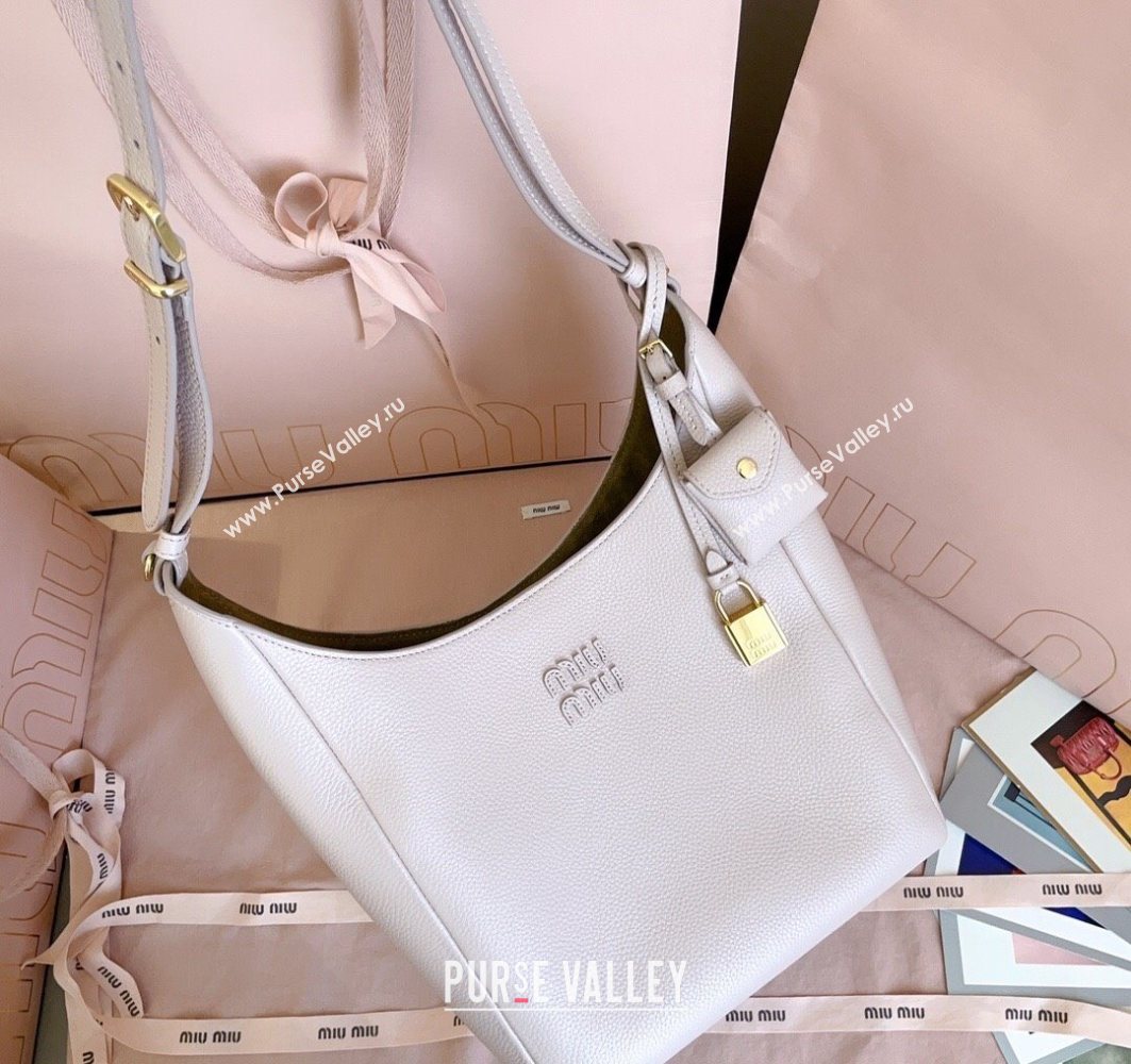 Miu Miu Leather bucket bag Water Lily Pink 2025 5BE098 (JD-251121065)
