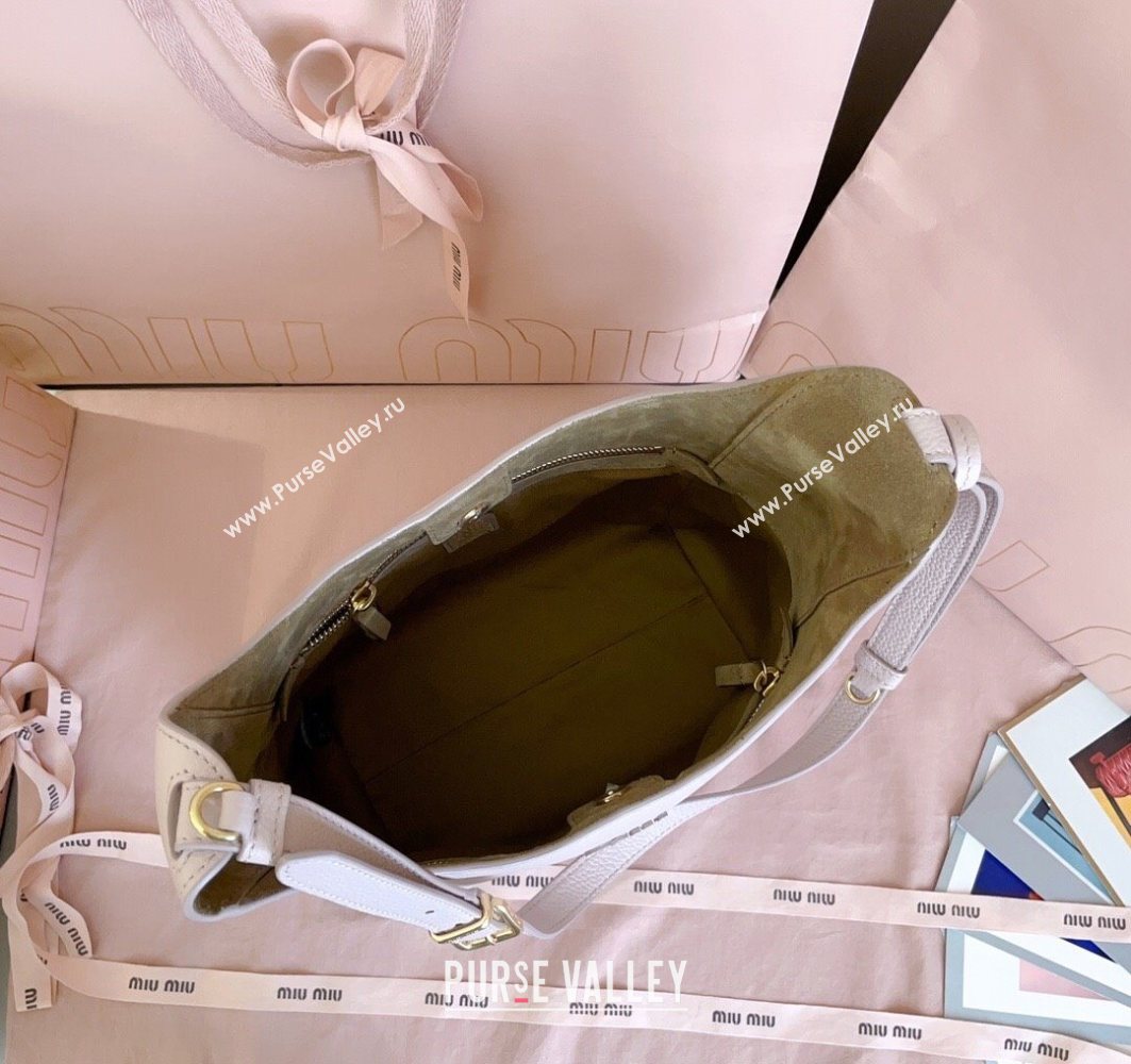 Miu Miu Leather bucket bag Water Lily Pink 2025 5BE098 (JD-251121065)