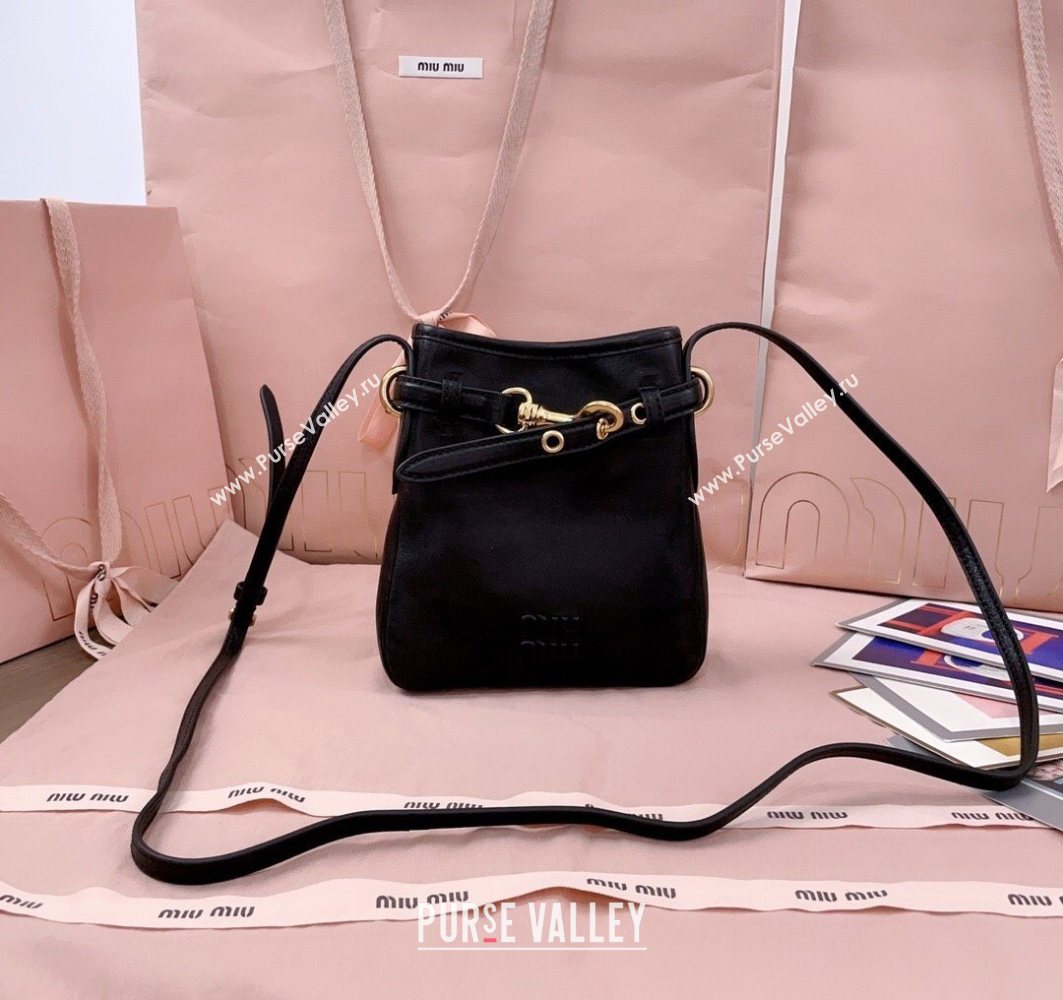 Miu Miu Nappa Leather Pouch Mini Bag Black 2025 5NR461 (JD-251121040)