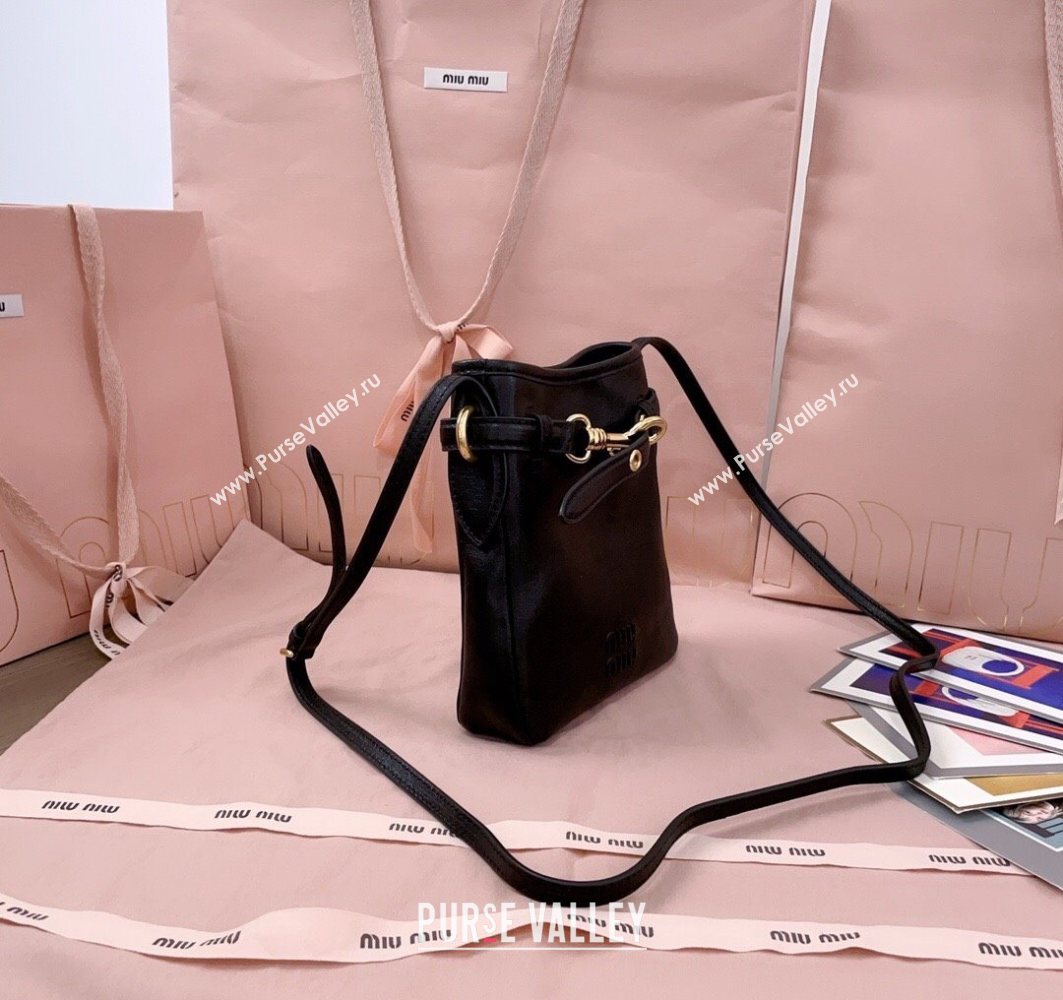 Miu Miu Nappa Leather Pouch Mini Bag Black 2025 5NR461 (JD-251121040)