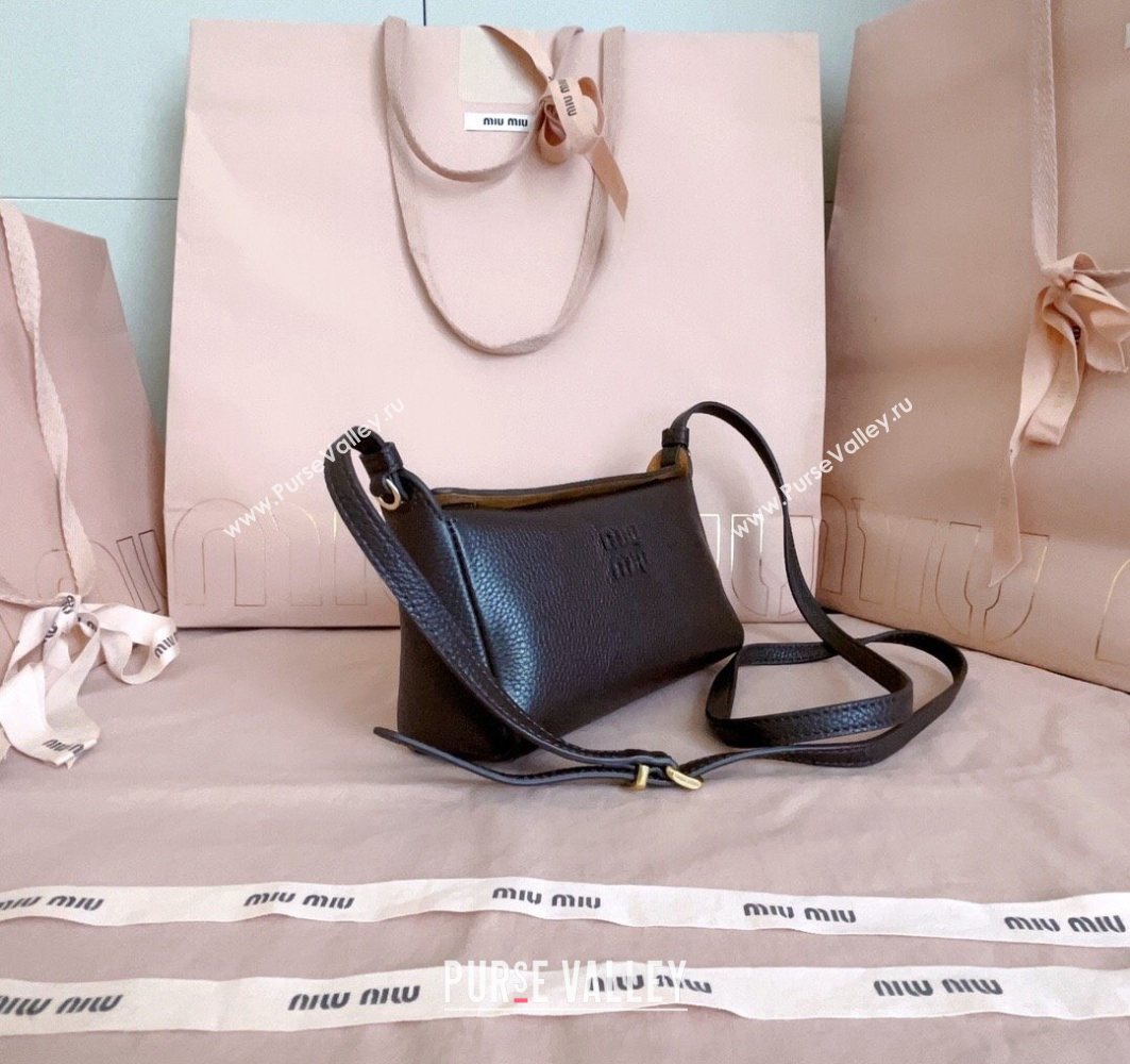 Miu Miu Leather Pouch Mini bag Dark Brown 2025 5NF462 (JD-251121067)