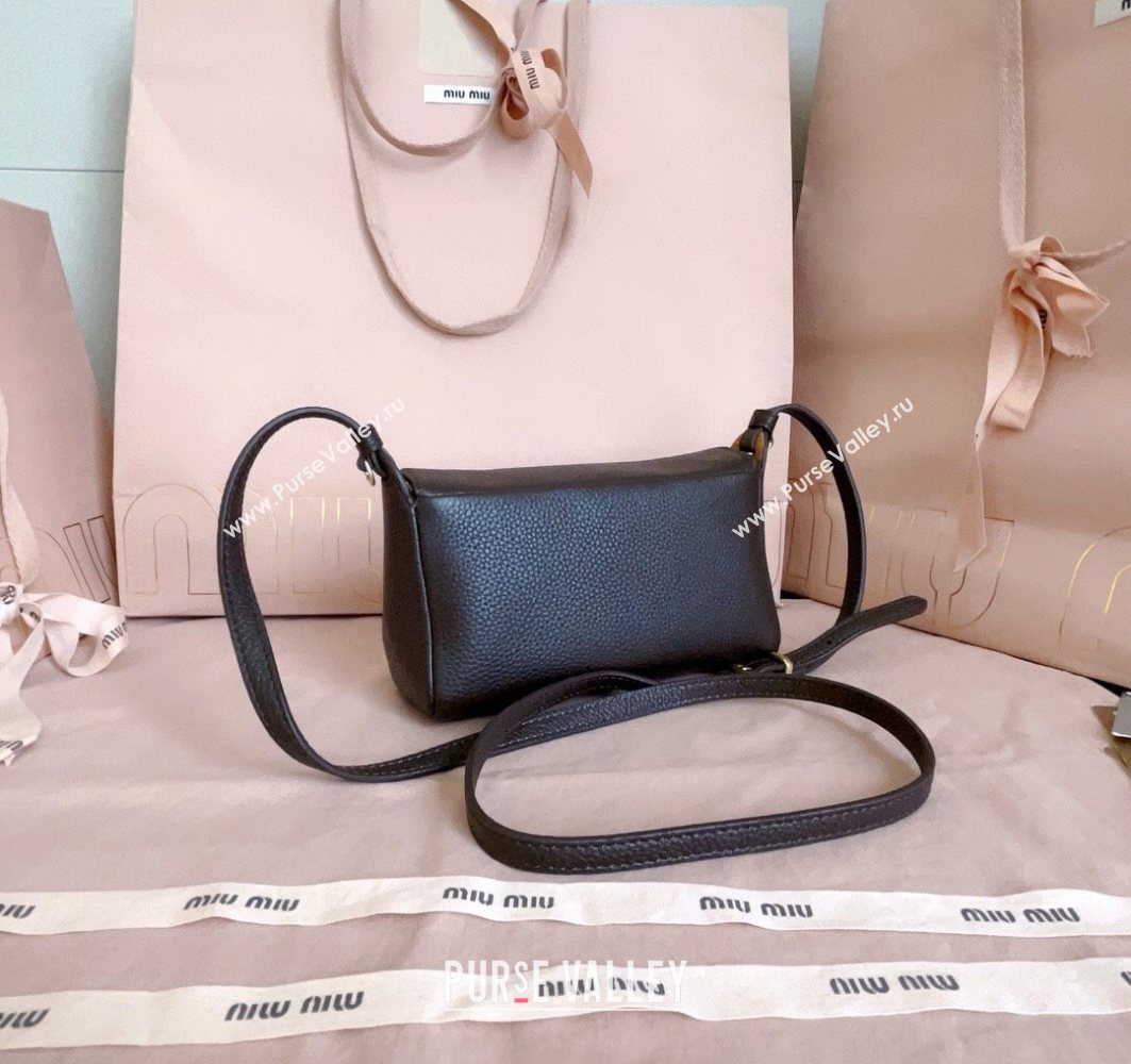 Miu Miu Leather Pouch Mini bag Dark Brown 2025 5NF462 (JD-251121067)