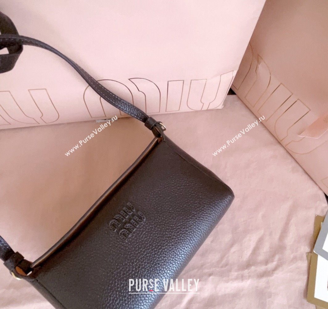 Miu Miu Leather Pouch Mini bag Dark Brown 2025 5NF462 (JD-251121067)