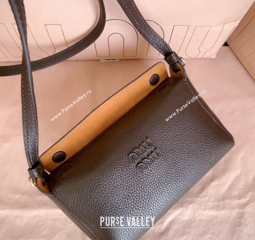 Miu Miu Leather Pouch Mini bag Dark Brown 2025 5NF462 (JD-251121067)