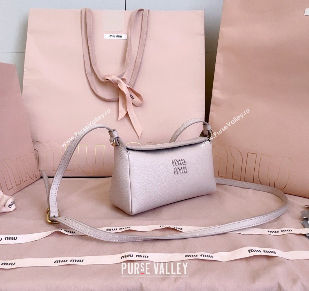 Miu Miu Leather Pouch Mini bag Water Lily Pink 2025 5NF462 (JD-251121068)