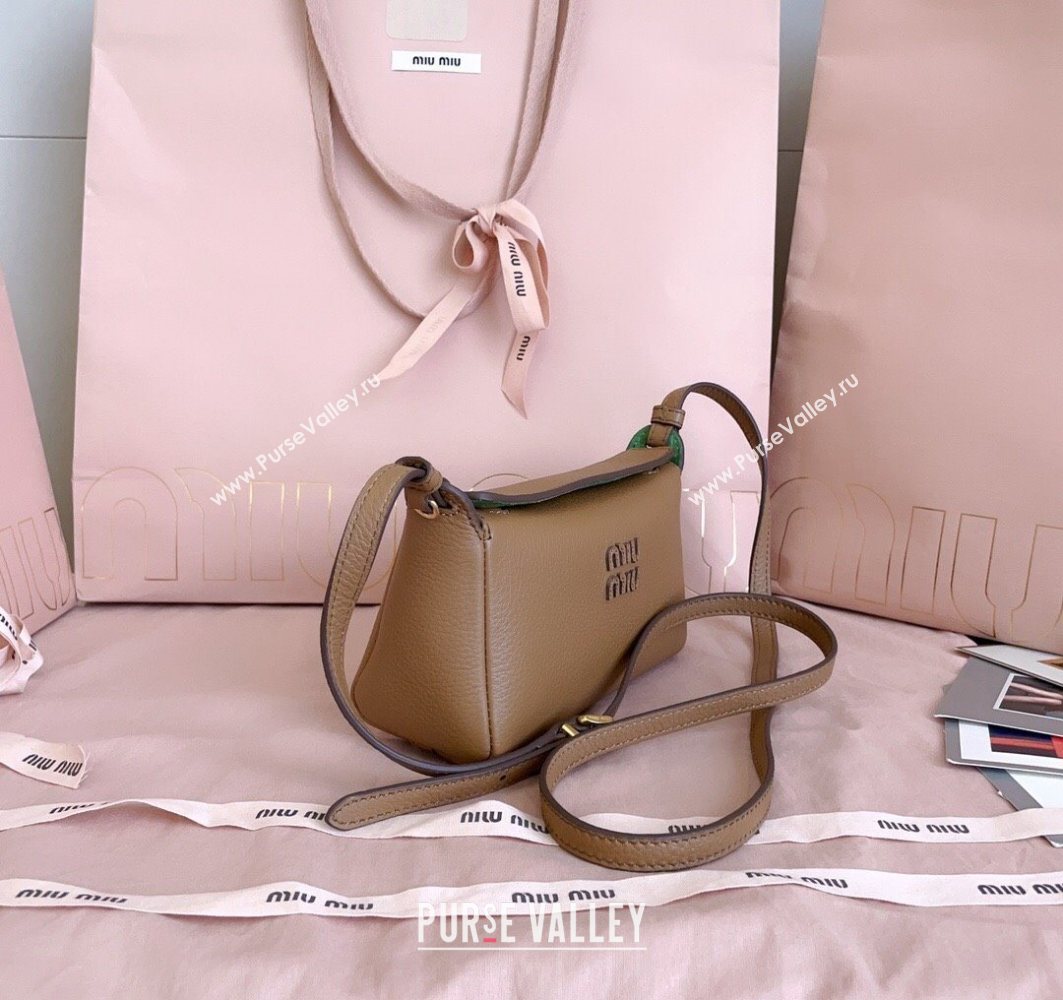 Miu Miu Leather Pouch Mini bag Brown 2025 5NF462 (JD-251121069)