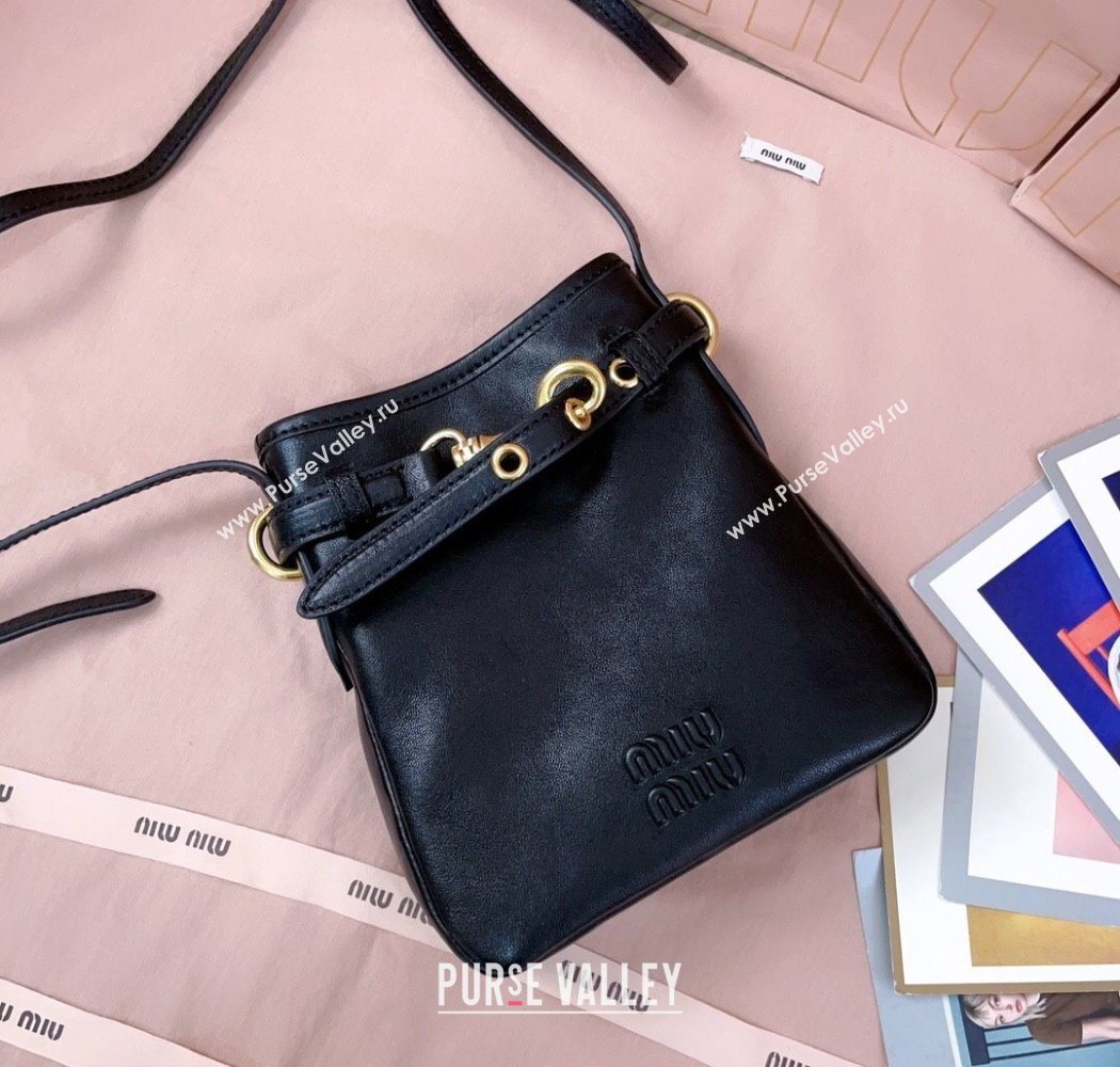 Miu Miu Nappa Leather Pouch Mini Bag Black 2025 5NR461 (JD-251121040)