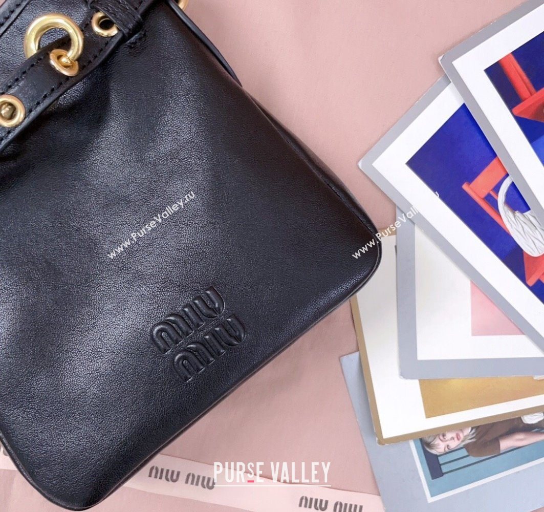 Miu Miu Nappa Leather Pouch Mini Bag Black 2025 5NR461 (JD-251121040)